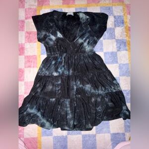 Urban Outfitters Black and Charcoal Tie-Dye women’s babydoll dress 👗
